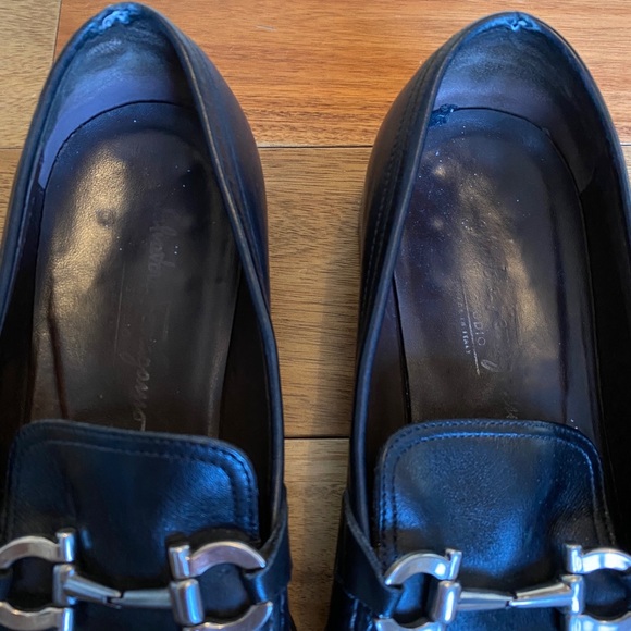 Salvatorre Ferragamo Black Square Toe Loafer